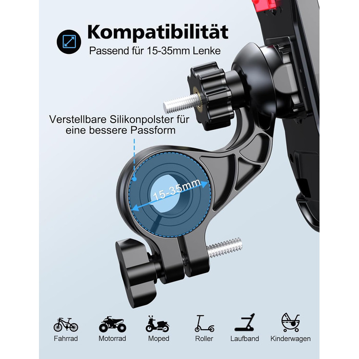 Тримач для мобільного телефону Glangeh Велосипед, надійний замок Універсальний тримач для мобільного телефону, що обертається на 3