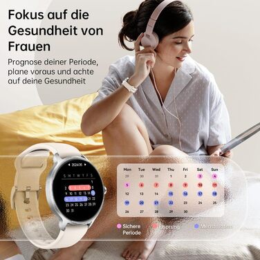 Розумний годинник для чоловіків та жінок, круглий, 1,27-дюймовий AMOLED-розумний годинник з функцією телефону, фітнес-годинник з монітором серцевого ритму, монітором SpO2, монітором сну, крокоміром, 120 спортивних режимів, водонепроникний IP68, сумісний з