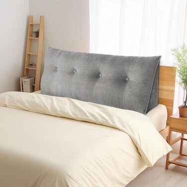 Подушка-клин OHMG 120/140/160/180/200 см, трикутна, для узголів&39я ліжка, подушки для читання, подушки для підтримки попереку, подушки для підтримки талії, м&39яка, для дивана, кушетки (сіра, 140 * 50 * 20 см) сіра 140*50*20 см