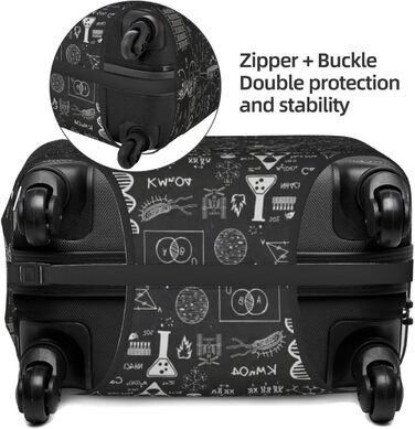 Чохол для валізи BAFAFA з науковим крейдяним принтом, еластичний захист від подряпин та пилу, чорний, розмір 80