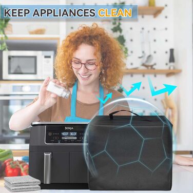 Пилозахисна кришка аерофритюрниці, термостійка, водонепроникна та пилонепроникна нейлонова кришка для фритюрниці, підходить для NinjaAF400EUCP/AF400EU/AF451EU/AF300EU