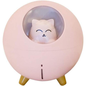 Мл Planet Cat Ultrasonic Cool Mist Aroma Air Oil Diffuser Romantic Color LED Lamp USB Humidifier (Green) (Pink), 220