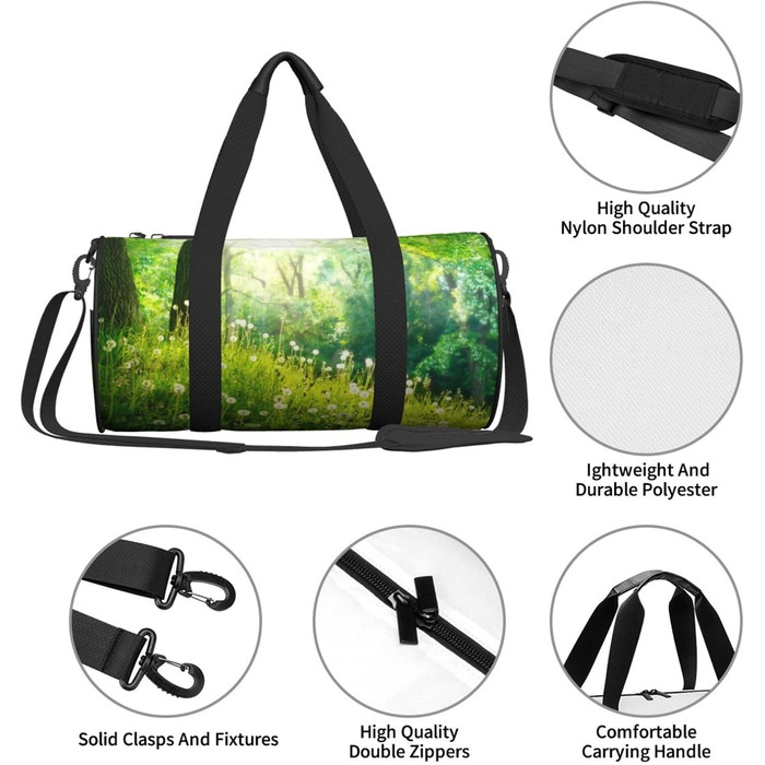 Спортивна сумка-мішок для подорожей та пляжу, з весняним природним принтом Краєвид, чорна, універсальний розмір, дорожня сумка