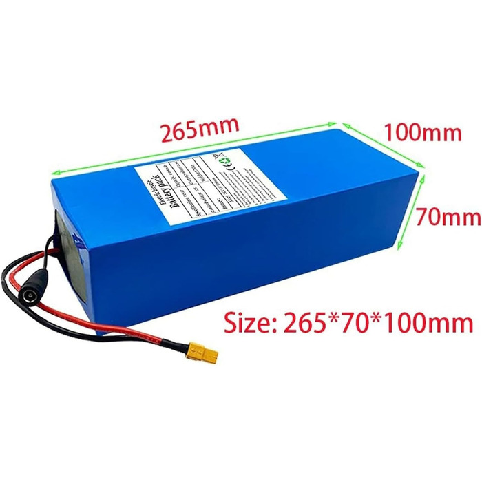 Літій-іонний акумулятор 52V 45Ah 14S4P для електровелосипеда, акумулятор для електровелосипеда 52V 45Ah із зарядним пристроєм, водонепроникний ПВХ акумулятор, вбудована система управління двигуном (BMS) для електровелосипедних двигунів потужністю 200-1000