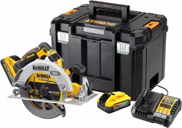 Акумуляторна циркулярна пила DeWALT DCS573H2T-QW 18В 5Ач, пильний диск Ø190мм, акумуляторна циркулярна пила в комплекті з мережеви