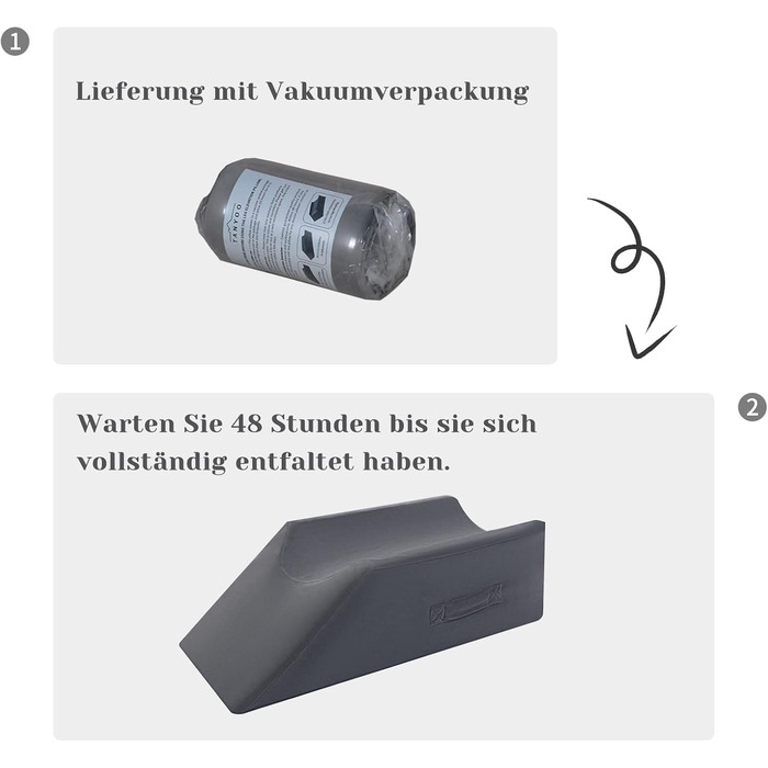 Подушка для ніг TANYOO з піни з ефектом пам&39яті, подушка для колін для підняття ніг, позиціонуюча подушка для покращення сну, вагітність, після операції, домашнє використання (темно-сіра)