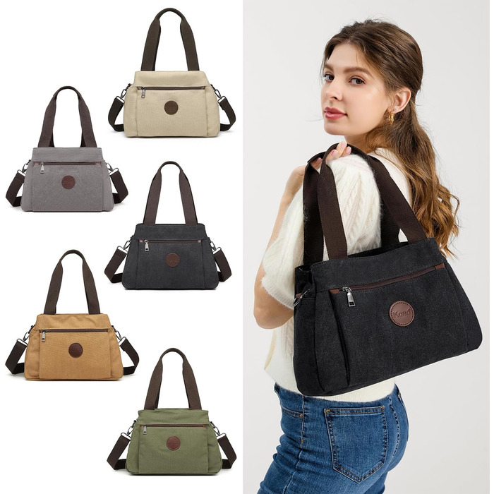 Полотняна сумка Жіноча сумка через плече чорна