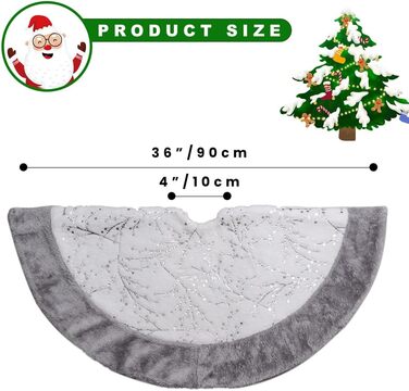 Різдвяний коврик під ялинку 90 см срібний Lanpn