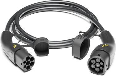 Метровий зарядний кабель типу 2, сумісний з усіма електромобілями та PHEV, зарядний кабель типу 2 22 кВт, 3-фазний, 32 А, сертифік