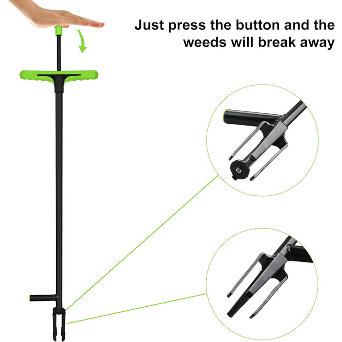 Прополювач для ерекції, 4 високоміцних кігтя із загартованої сталі та ножна педаль, легка прополка, відсутність нахилів, ідеальний інструмент у саду, 100