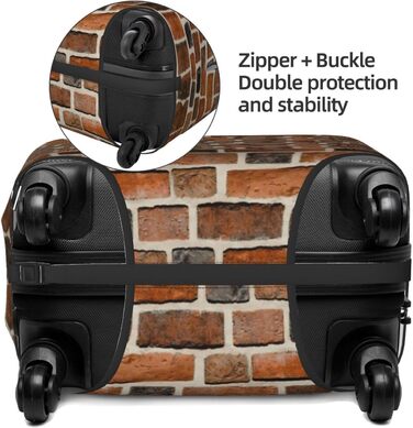 Чохол для валізи Цегляна стіна з еластичної тканини, захисний від подряпин та пилу, чорний, розмір 85 см