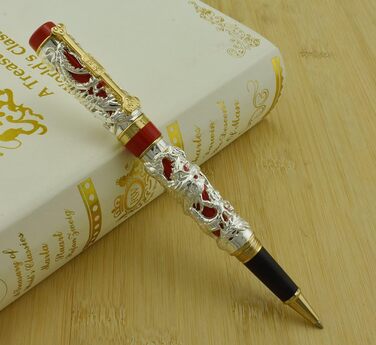 Кулькова ручка Jinhao Fountain Pen, гладка, Дракон і Фенікс, 3D і каліграфічна ручка, Кулькова ручка, Бізнес-подарунок, 0,5 мм, Чорна