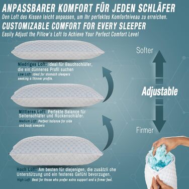 Дорожня подушка Alkamto з охолоджувальної піни з ефектом пам&39яті регульований гель для індивідуальної підтримки двосторонній крижаний шовк та м&39який віскоза легка, стискається, сертифікована OEKO-TEX, ідеальна для подорожей та кемпінгу