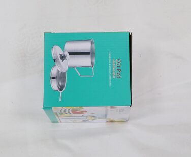 Контейнер для жиру Chihee Економія жиру для бекону з нержавіючої сталі з дрібним сітчастим ситечком 1,2 л Контейнер для олії з пилонепроникною кришкою Протиковзкий піддон для кухні для смаження Приготування їжі Зберігання жиру Масляне ситечко