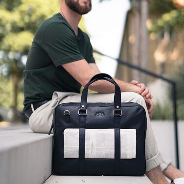 Сумка для ноутбука SID & VAIN з тонкої натуральної шкіри - 15.4-дюймовий ноутбук ділова сумка Maguire - сумка через плече портфель