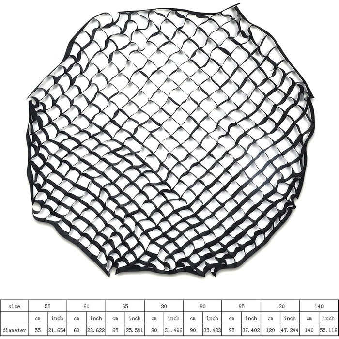 Стільникова сітка, складний софтбокс, восьмикутна парасолька, софтбокс, аксесуари для фотозйомки, восьмикутна стільникова сітка 120см, 55/60/65/80/90/95/120/140