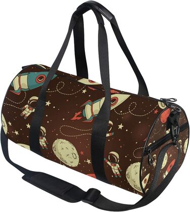 Симпатична спортивна сумка з канвасу Космічний мандрівник ідеальна для поїздок на вихідні, ручної поклажі для чоловіків та жінок, для спорту та ночівлі