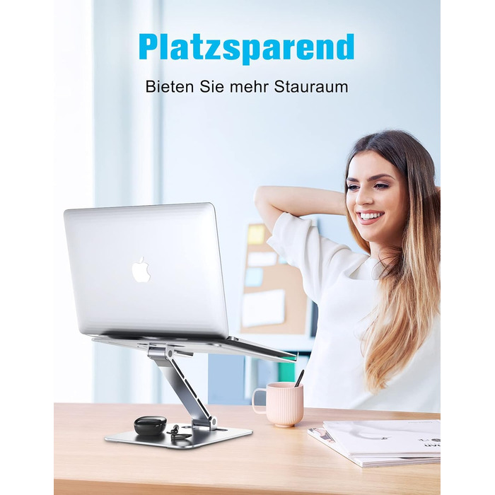 Підставка для ноутбука Babacom з регульованою висотою, складна підставка для ноутбука з алюмінієвого сплаву Ергономічна вентильова