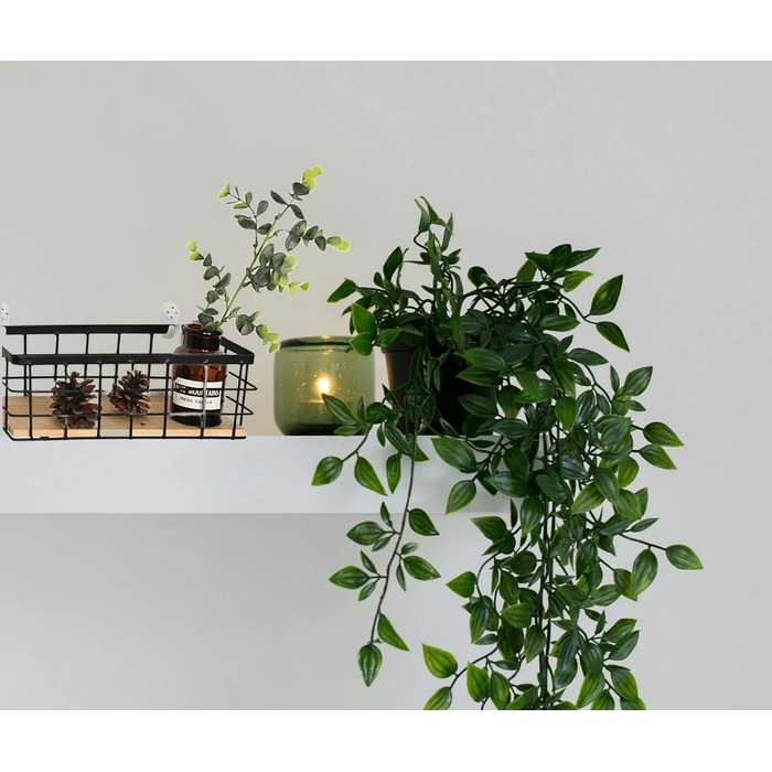 Дротяний кошик, металевий кошик, металевий кошик для зберігання у ванній кімнаті, металевий кошик зі знімною дерев&39яною основою, настінний кошик для дому, для фруктів та закусок, кухонна комора, 2 предмети, 29x13x10 см, чорний