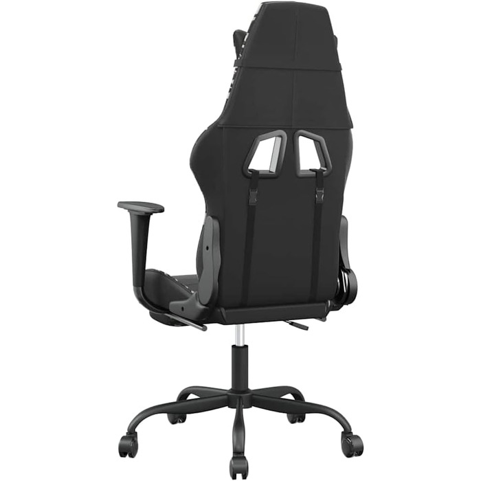 Ігрове крісло з функцією масажу та підставкою для ніг з чорної камуфляжної штучної шкіри, регульована спинка, поворот на 360 градусів, ергономічне офісне крісло для домашнього офісу, 37 x 45 см (Ш x Г), чорний та камуфляжний