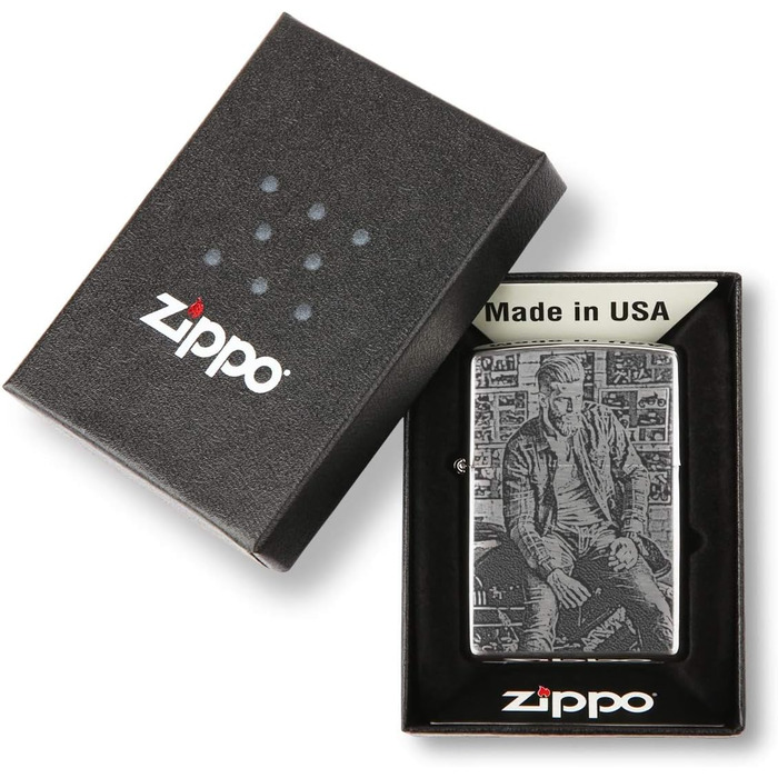 Запальничка Zippo storm оригінальна матовий хром на замовлення гравірування власне фото - фотогравірування