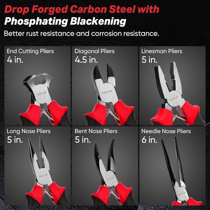 Міні-набір плоскогубців 6 предметів плоскогубці, довгогубці, гострогубці, вигнуті плоскогубці, кусачки та бічні кусачки для електронного ремонту, з сумкою.