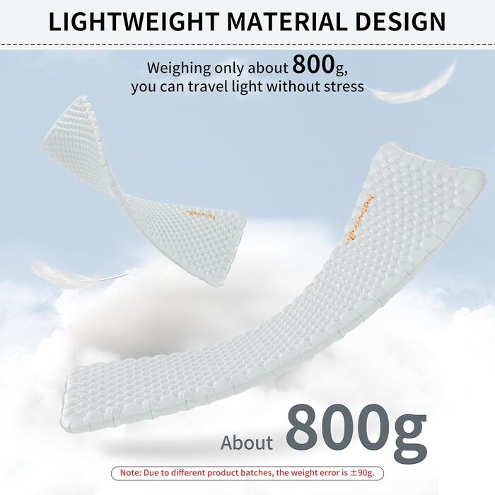 Килимок для кемпінгу, ультралегкий, 4 сезони (5), надувний матрац, міцний, високий коефіцієнт теплоізоляції, висока ізоляція, для зими, сірий - без надувного мішка, 3.2R -