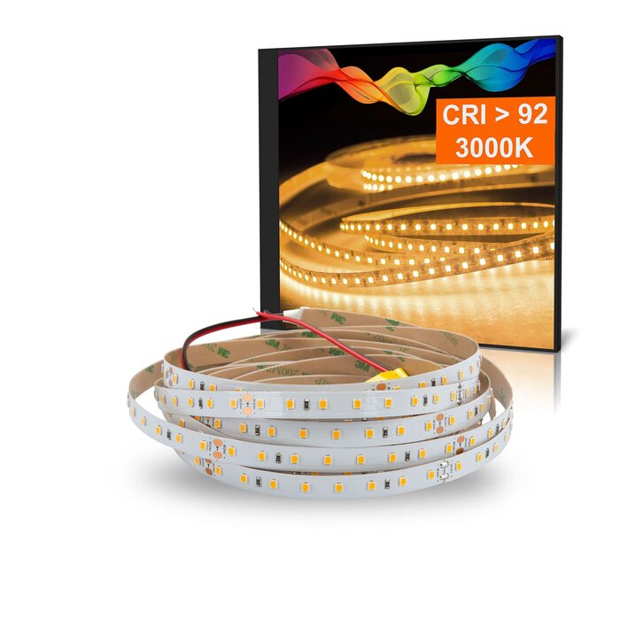 Світлодіодна стрічка Mextronic ATLA Теплий білий (3000K) 24W 5 метрів 24V IP20 CRI 92