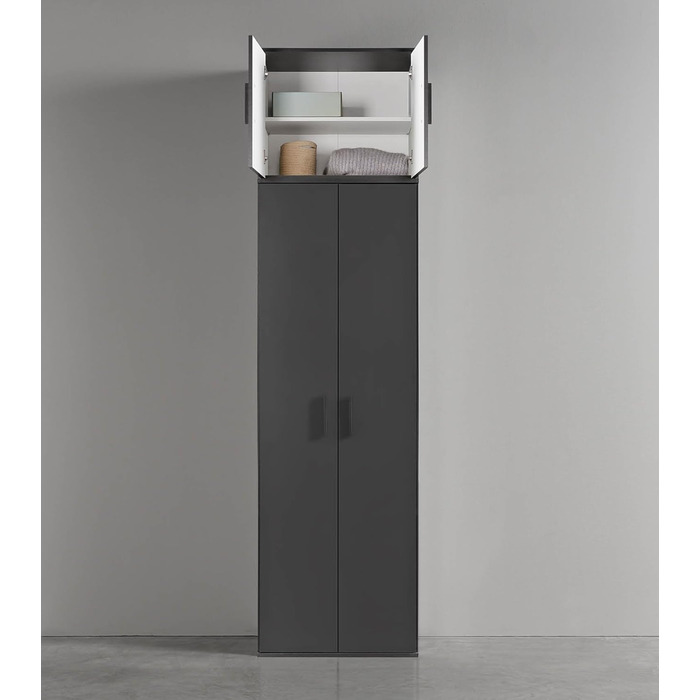 Верхня частина шафи mokebo The Tower, багатофункціональна верхня частина шафи, чорна, для додаткового місця для зберігання та висоти, можна комбінувати з нашими багатофункціональними шафами, антрацитово-чорна, 60 см