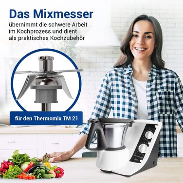 Ніж VIOKS до кухонного комбайна Vоrwerk Thermоmix ТM21 Ніж блендера з нержавіючої сталі SUS420 Thermоmix ТM 21 / Запчастини до кухонного комбайна Ніж ТМ 21