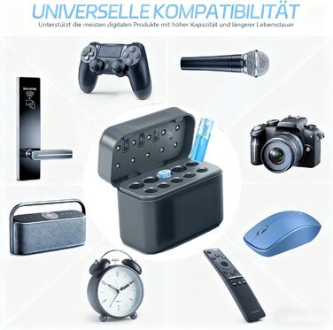 Зарядний пристрій на 10 літієвих батарей, акумуляторні літієві батареї типу АА, зарядний пристрій на 10 батарей типу АА/ААА, портативний зарядний пристрій для акумуляторних літій-іонних батарей типу АА/ААА