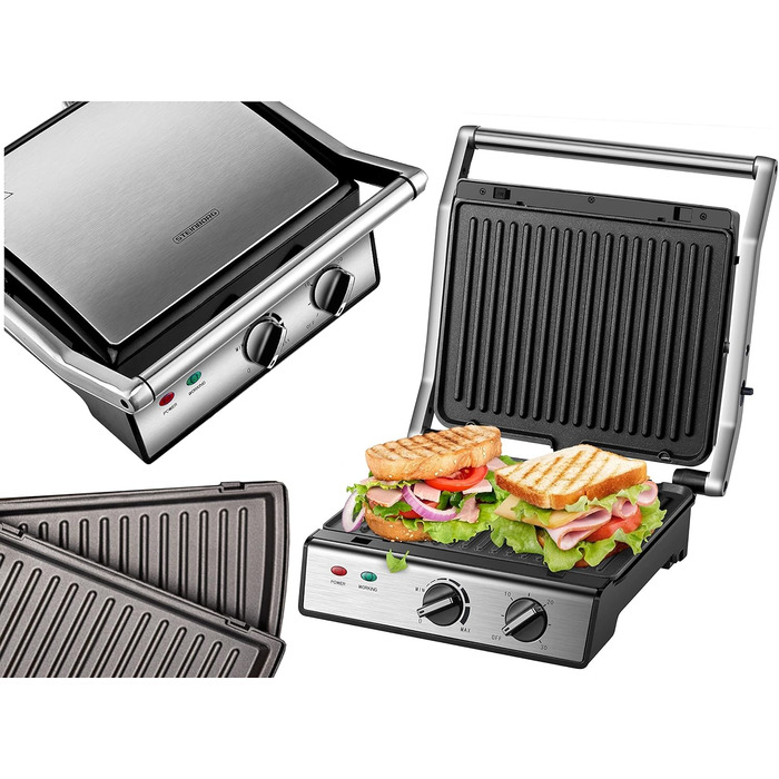 Контактний гриль знімні пластини 30-хвилинний таймер тостер для паніні тостер для бутербродів електричний настільний гриль контакт