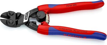 Кусачки Knipex Kraft для м'якого металу та пластику врівень з поверхнею, чорні, з тонкими багатокомпонентними ручками 200 мм 72 62 200