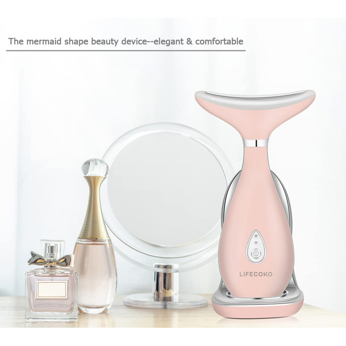 Електричний масажер для обличчя проти зморшок, масажер для зміцнення шкіри для обличчя та шиї, масажер для зміцнення шкіри обличчя, портативний акумуляторний USB-пристрій (рожевий)