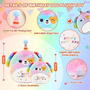 З днем народження м&39яка іграшка 10&39 райдужний песик м&39які іграшки мила плюшева подушка єдиноріг собака плюшева іграшка для дітей дівчинка хлопчик 25 см райдужний песик 25 см