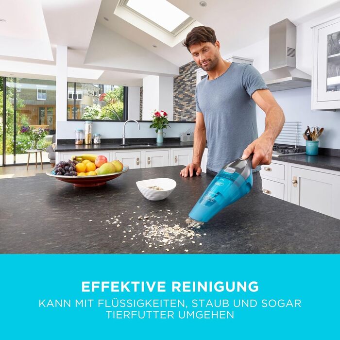 Акумуляторний ручний пилосос для вологого та сухого прибирання BlackDecker пилосос 7,2 В, WDC215WA-QW