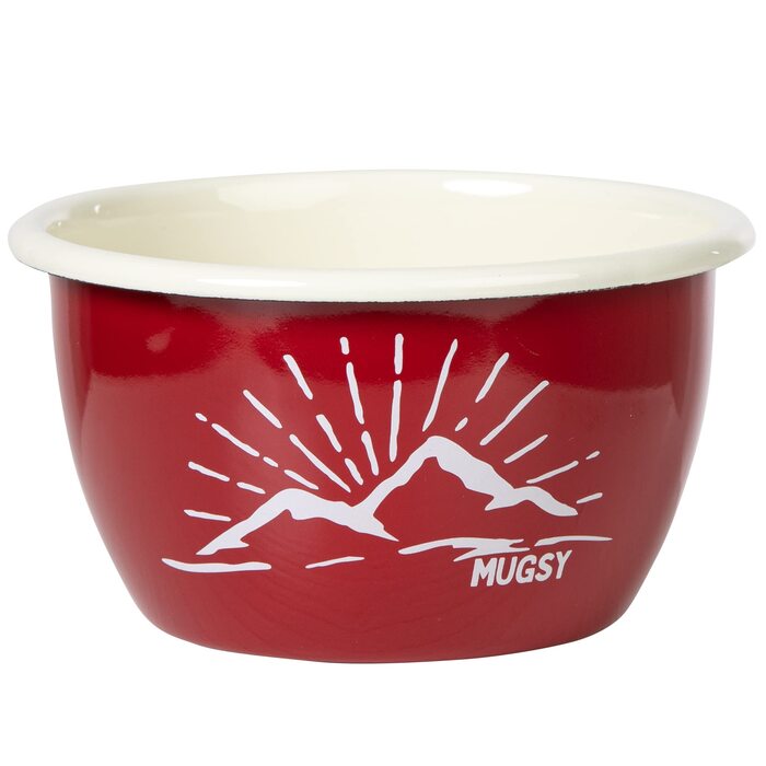 Емальована миска MUGSY, червона запіканка, гірський дизайн, емальований посуд, форма для духовки, для кемпінгу та активного відпочинку