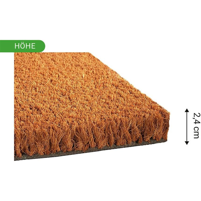 Кокосовий килимок 60x40x2,4 см Килимок для дверей з міцного кокосового волокна Килимок для вхідних дверей та зони входу Килимок для вловлювання бруду заввишки 2,4 см Килимок, що легко доглядається Килимок Nature, 40 x 60 см (прямокутний)