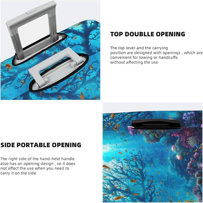 Чохол для валізи Морський світ, захисний еластичний чохол від подряпин та пилу для багажу, чорний, розмір 85