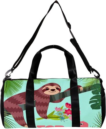 Спортивна сумка, маленька дорожня сумка, сумка для йоги, кумедне зображення лінивця та фламінго, сумка для фітнесу на відкритому повітрі, ручна поклажа