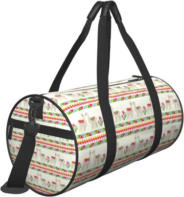 Дорожня сумка-циліндр з ламами та кактусами, спортивна сумка для чоловіків та жінок, сумка для подорожей