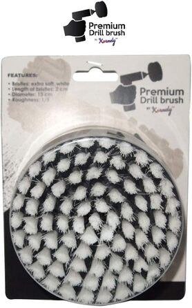 Преміальна щітка для дриля Kornely, надзвичайно м'яка, біла, 13 см для професійного очищення. Не дряпає поверхні. Підходить для чи