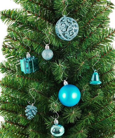 Набір різдвяних кульок преміум-класу  та верхівкою для ялинки 101 предмет синій BRUBAKER