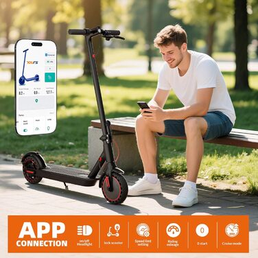 Електричний самокат з допуском до дорожнього руху, 3 режими швидкості, акумулятор класу А 10,4 Аг, запас ходу 35 км та вантажопідйомність 120 кг, складаний електросамокат 8,5 дюймів