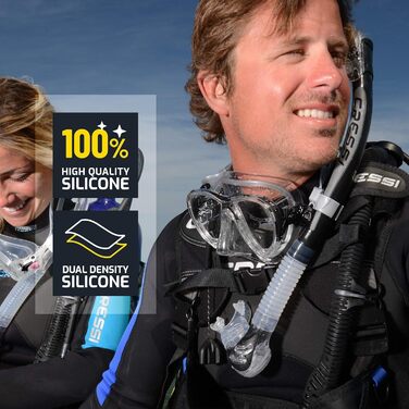 Маска для підводного плавання Cressi Big Eyes Evolution - Окуляри для дайвінгу для дорослих - Мінімальний внутрішній об&39єм - Набір швидкорегульованих пряжок, прозорий/жовтий