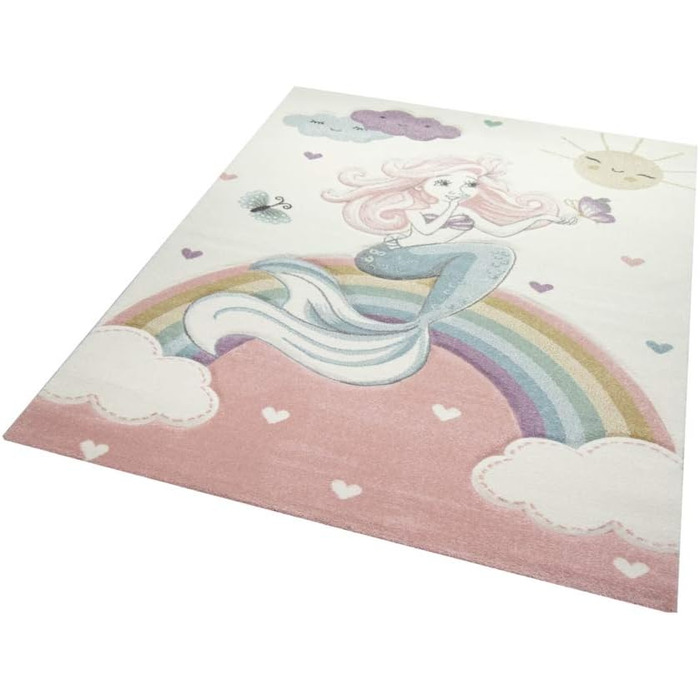 Дитячий килимок ігровий килимок дитячий килимок русалка принцеса пастельно-рожевий розмір 160х230 см