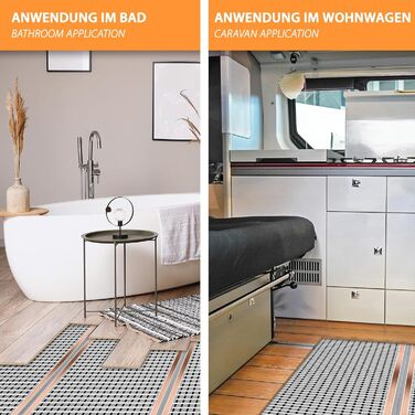 М Mi-Heat Карбонова нагрівальна плівка 12V AC/DC шириною 40 см 130 Вт/м - Підігрів підлоги для караванів, контроль температури акумуляторів, обігрів тераріумів, інкубаторів, теплиць 2,5 метра, 2,5