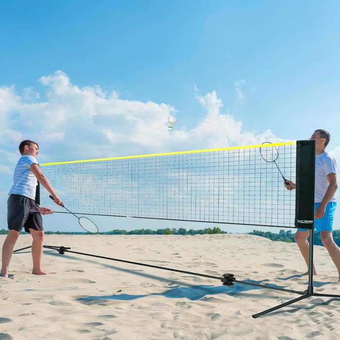 Бадмінтонна сітка VEVOR, регульована по висоті волейбольна сітка, складна сітка для піклболу 510 x 155 x 103 см, портативна, легко збирається тенісна сітка зі штангами, підставкою та сумкою для перенесення