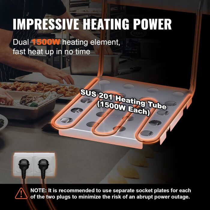 Електрична фритюрниця VEVOR з нержавіючої сталі 24 л, фритюрниця з подвійним баком 1500 Вт 1500 Вт, в т.ч. 2 кошики для смаження, 2 кришки, комерційна фритюрниця для ресторанів, кафе, закусочних