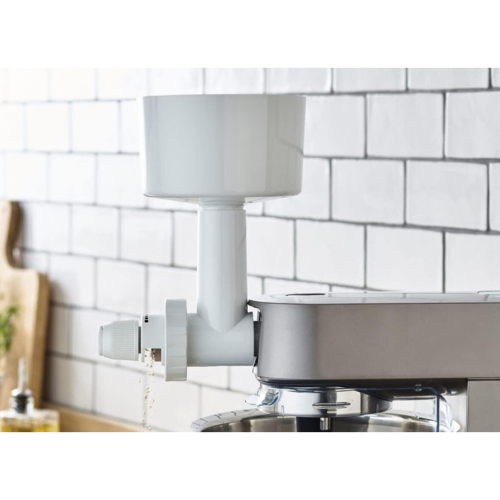 Борошномельний верстат Kenwood KAX941PL (аксесуар для кухонного комбайна, підходить для всіх кухонних комбайнів Chef і kMix, сталевий подрібнювач), білий